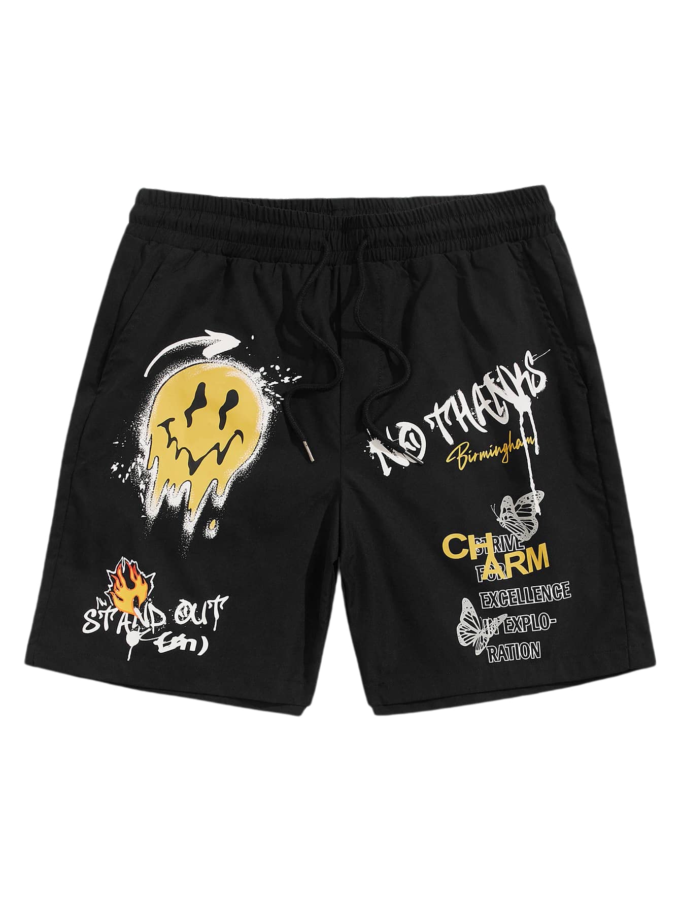 WDIRARA Men's Graphic Print Colorblock Drawstring Waist Active Pocket Shorts for Fitness Enthusiasts
| WDIRARA Men's Gr