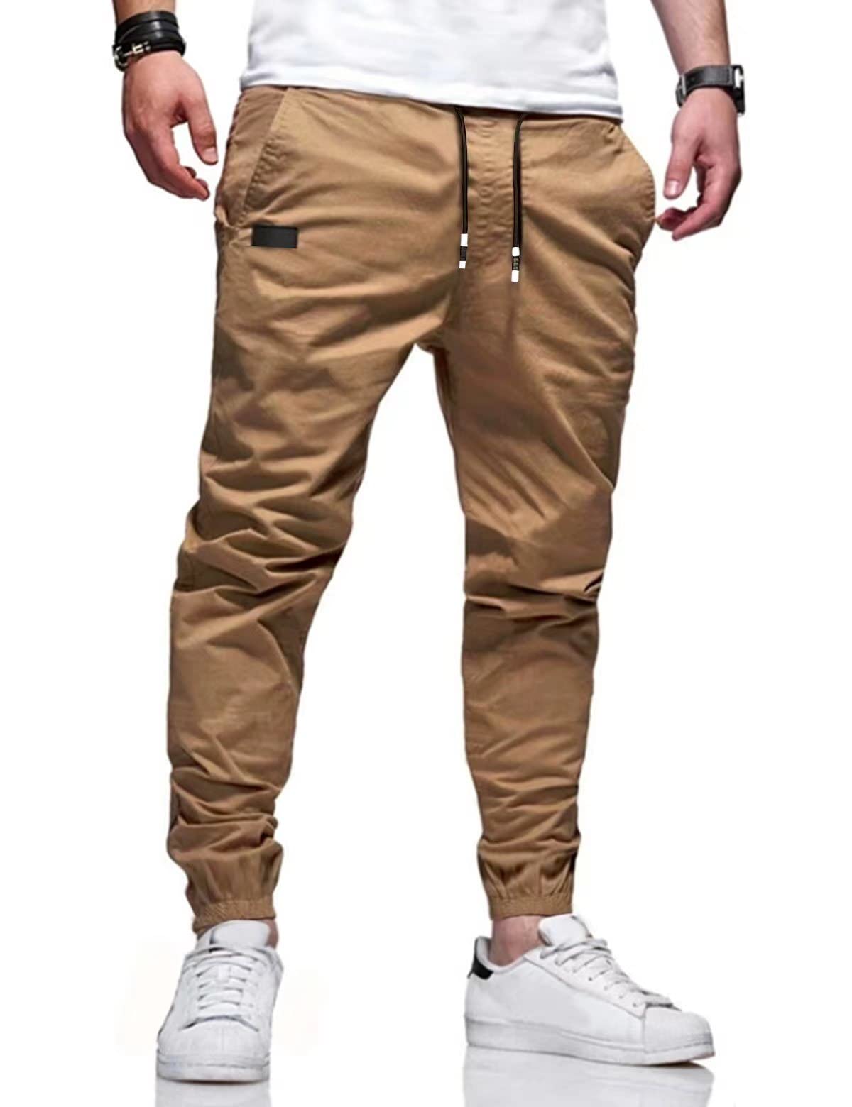 Menmentings Men's Outdoor Casual Jogging Pants for Running and Hiking Sweatpants Slim Cargo